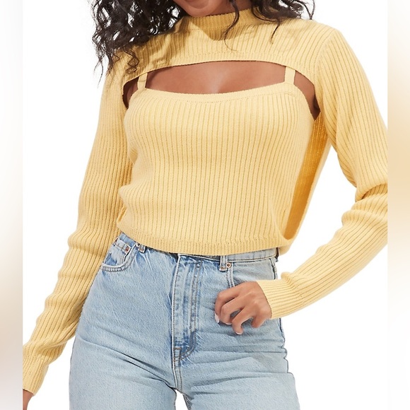 ASTR The Label Astoria Sweater Sunshine Yellow Size M. NWT - Picture 9 of 9